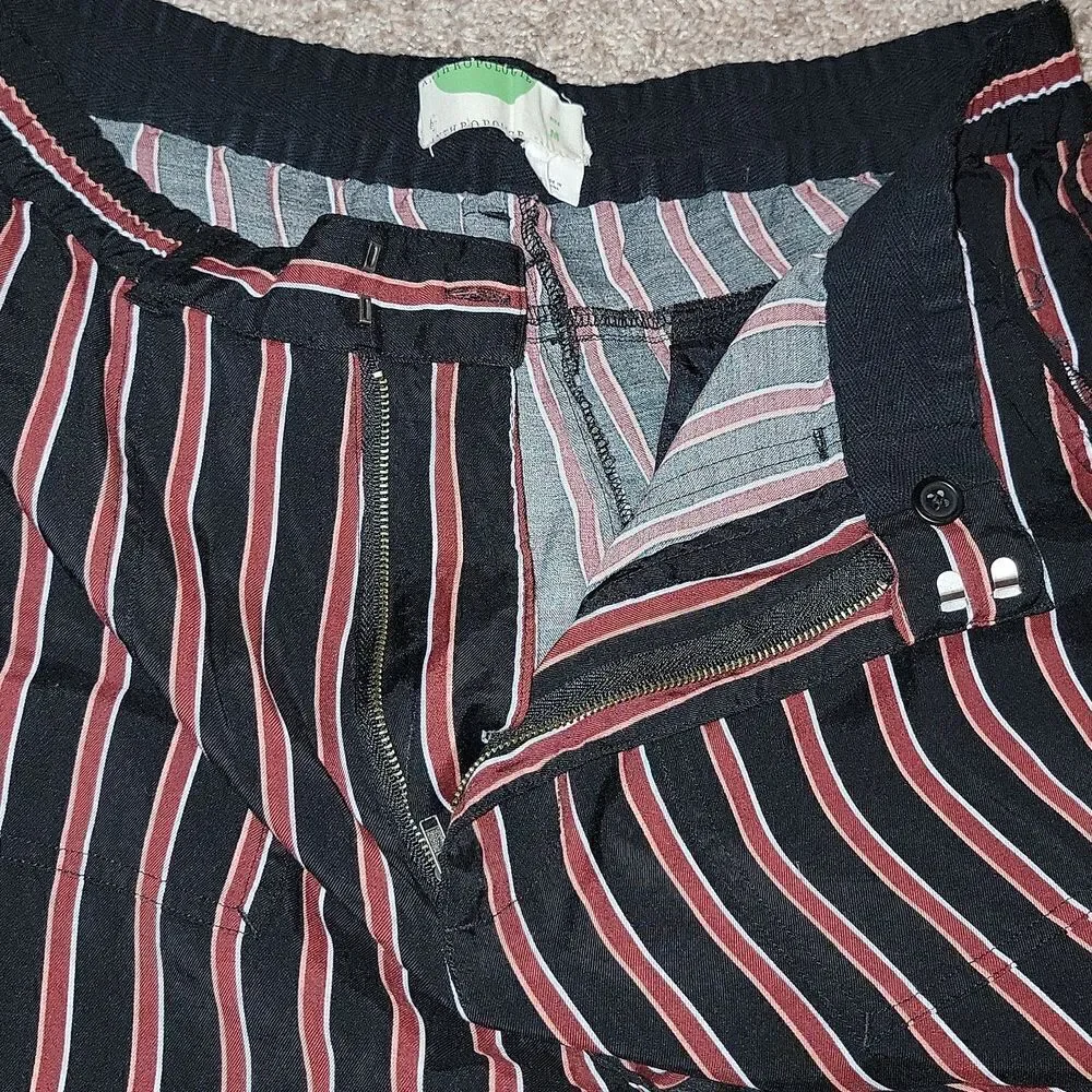 Anthropologie Silky Striped Jogger Pants Size M